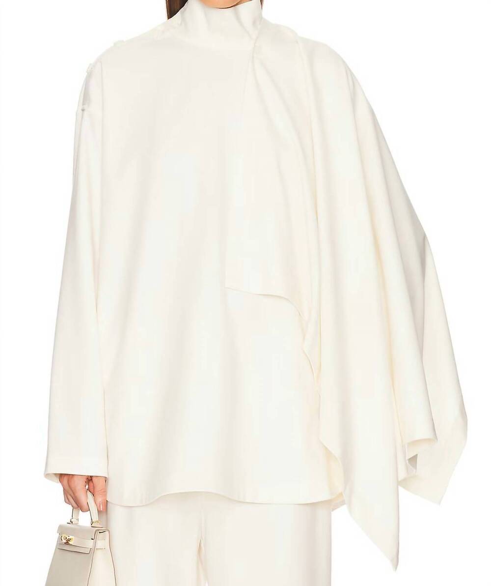 NEW HELSA detachable scarf top in cream